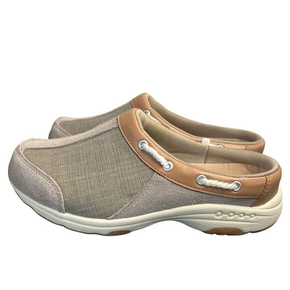 Easy Spirit Travelport19 Mule Womens 7-1/2WW Extra Wide Natural Tan Shoes - Picture 4 of 9